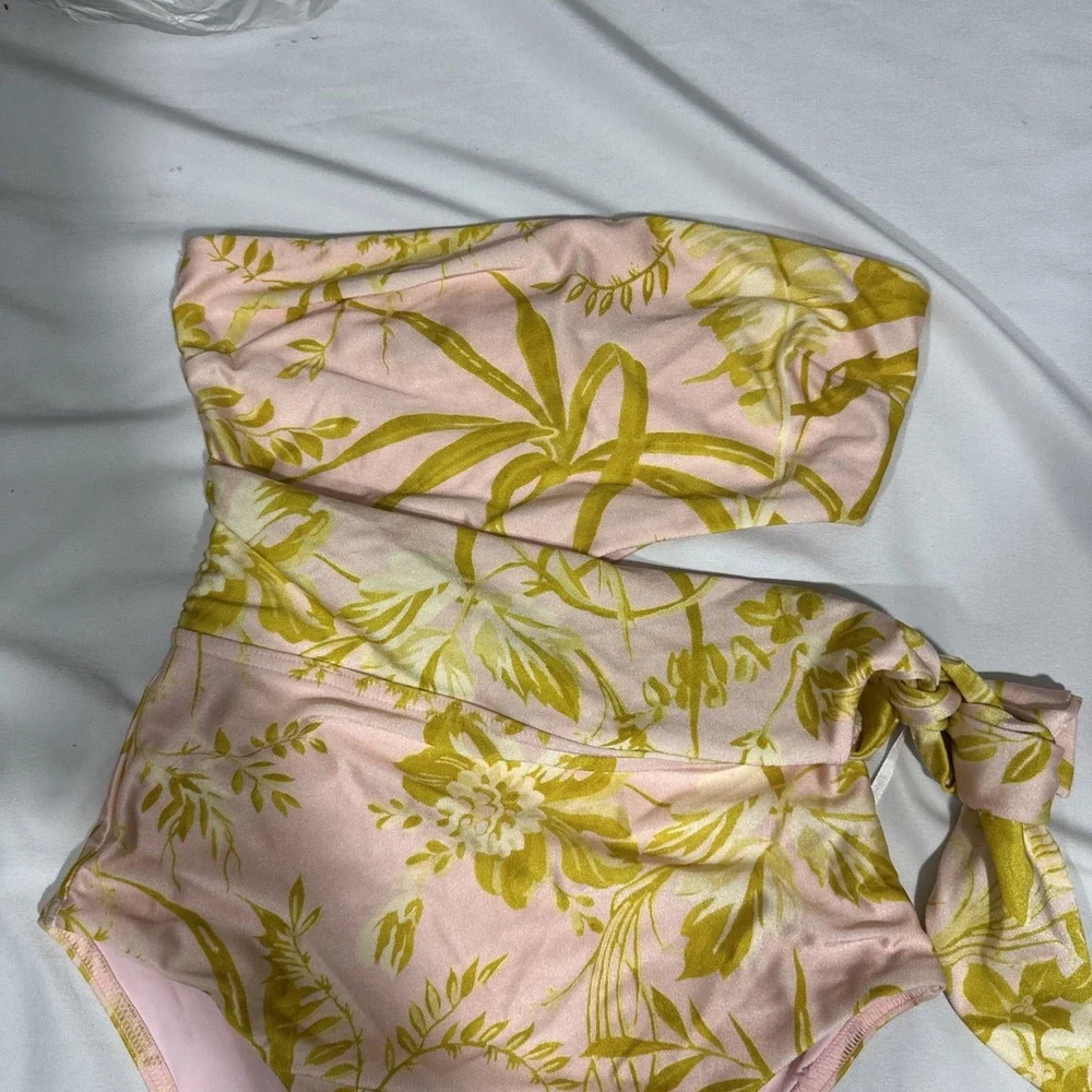 NWT ZIMMERMANN [ 2-4 US ] Golden Floral Print Scarf Tie One-Piece Swimsuit U1934 - Picture 6 of 12